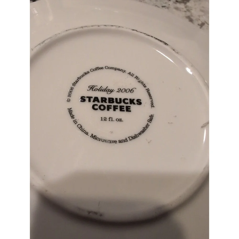 Starbucks Lot Of 2 Holiday 2006 Green X Mas Elf Stocking Coffee Cup  With Saucer
